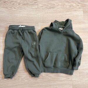 Cotton on kids green hoodie and sweats set - hoodie size 4 and sweats size 2